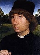 Hans Memling Portrait of a Young Man before a Landscape oil painting artist